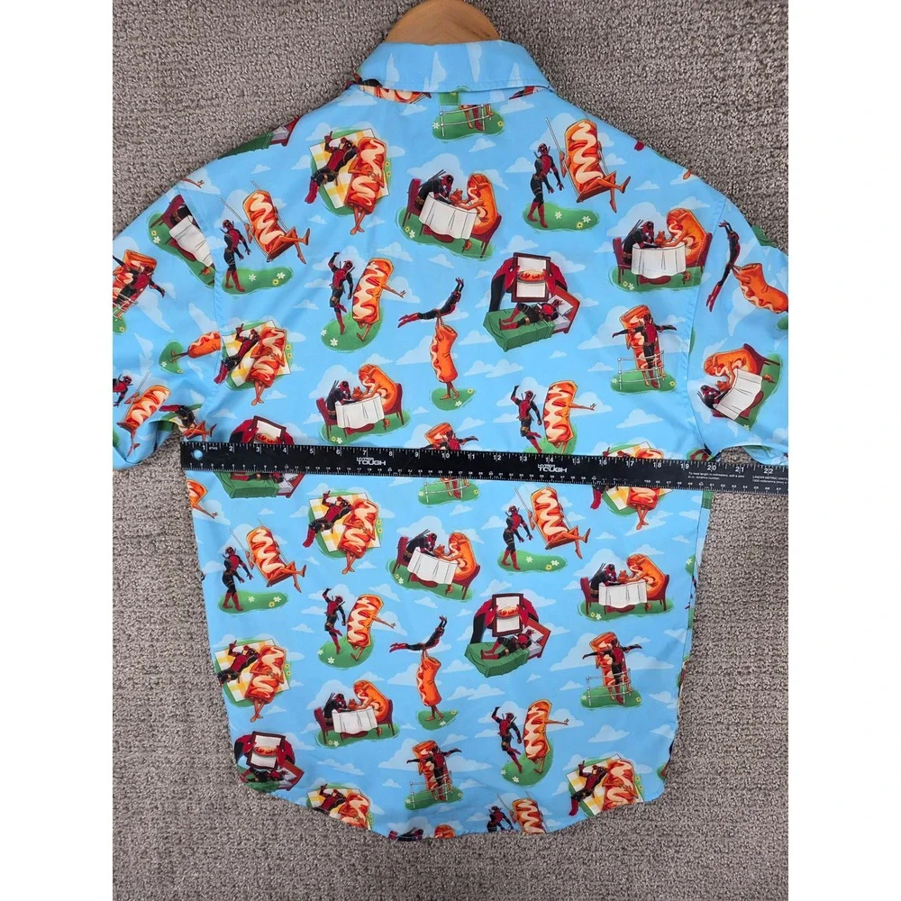 RSVLTS‎ Marvel Deadpool Chimichanga Dreams KUNUFLEX S/S Button Down Shirt Medium